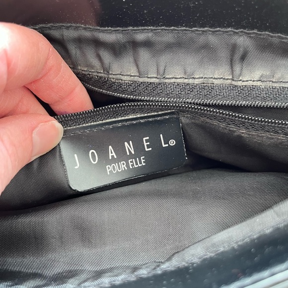 Vintage Joanel Black Textured PVC Tote Bag - Picture 7 of 11